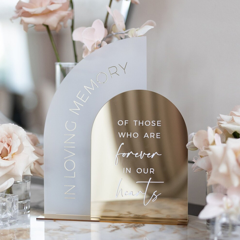 In Loving Memory Sign,Gold Mir - Table Number Gold 评论和价格