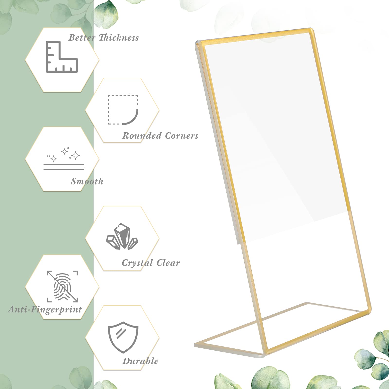 Gold Frame Acrylic Sign Holder - Table Number Gold 评论和价格
