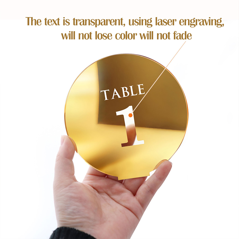 Acrylic Wedding Table Number S - Table Number Gold 评论和价格