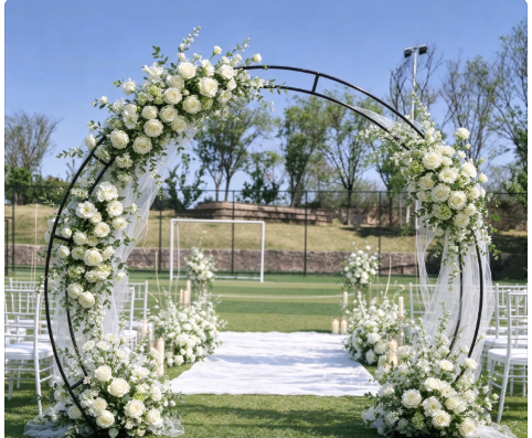 Gold Wedding Arch Stand Double - Wedding Decor Supply Store 评论和价格