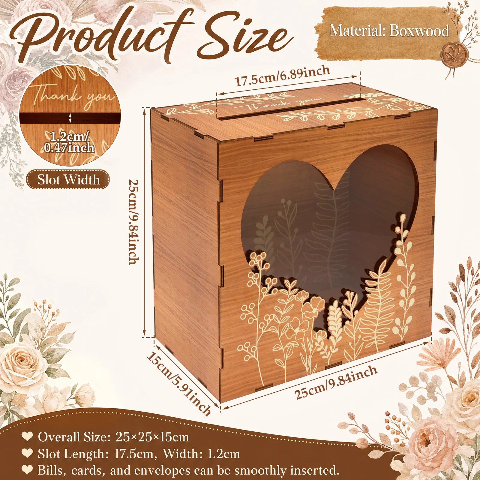 Wooden Card Box Storage Organi - Wedding Card Box 评论和价格